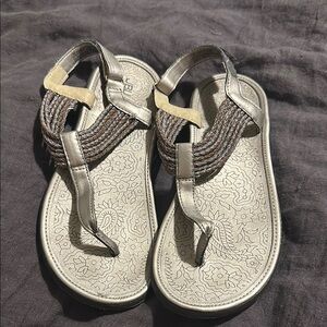 JBU Silver and Tan Sport Sandals